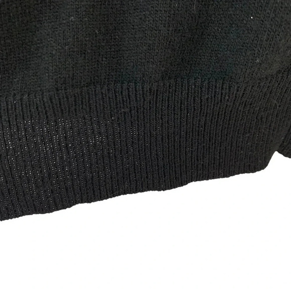 Fuzzi by Jean Paul Gaultier Sweater Sheer Sleeve V Neck Top Black Size XS NWT - Picture 4 of 10